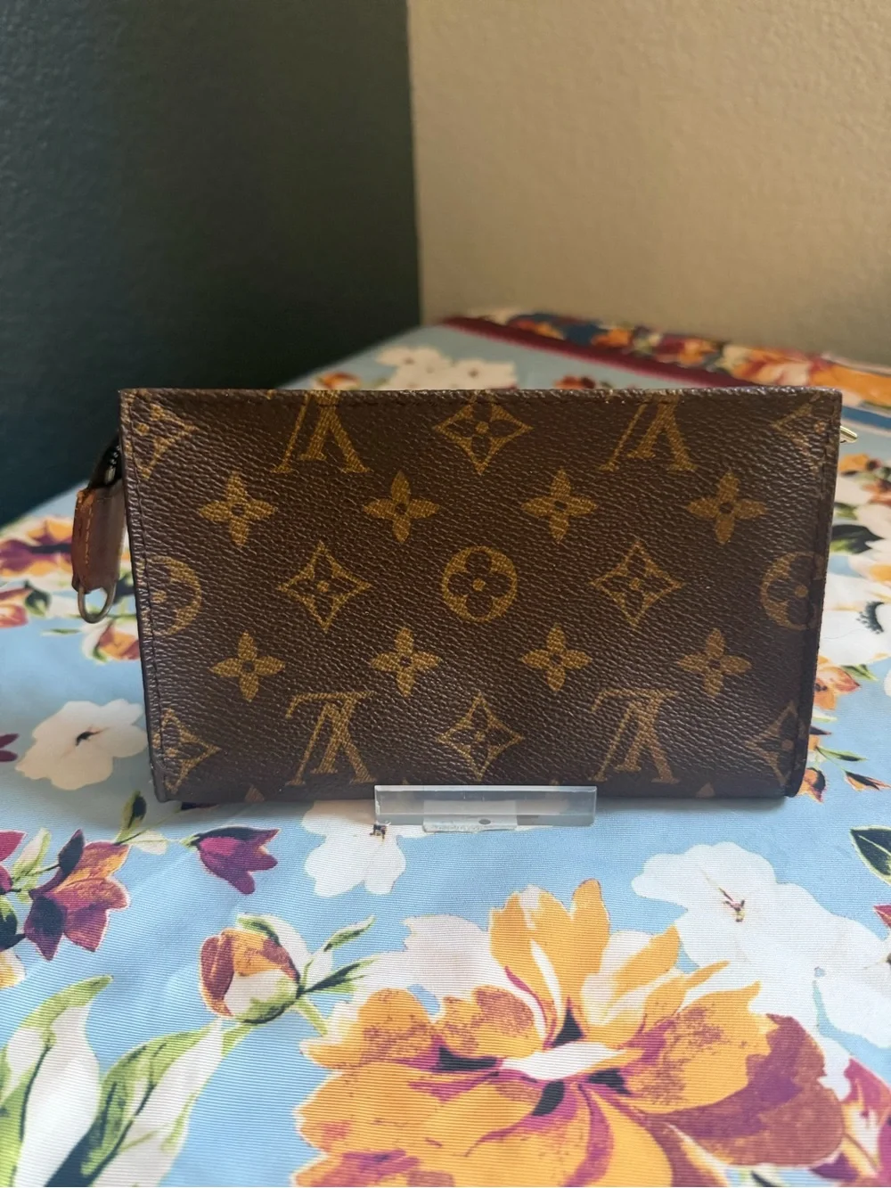 Louis Vuitton Monogram Canvas Brown & Gold Zip Cosmetic Pouch